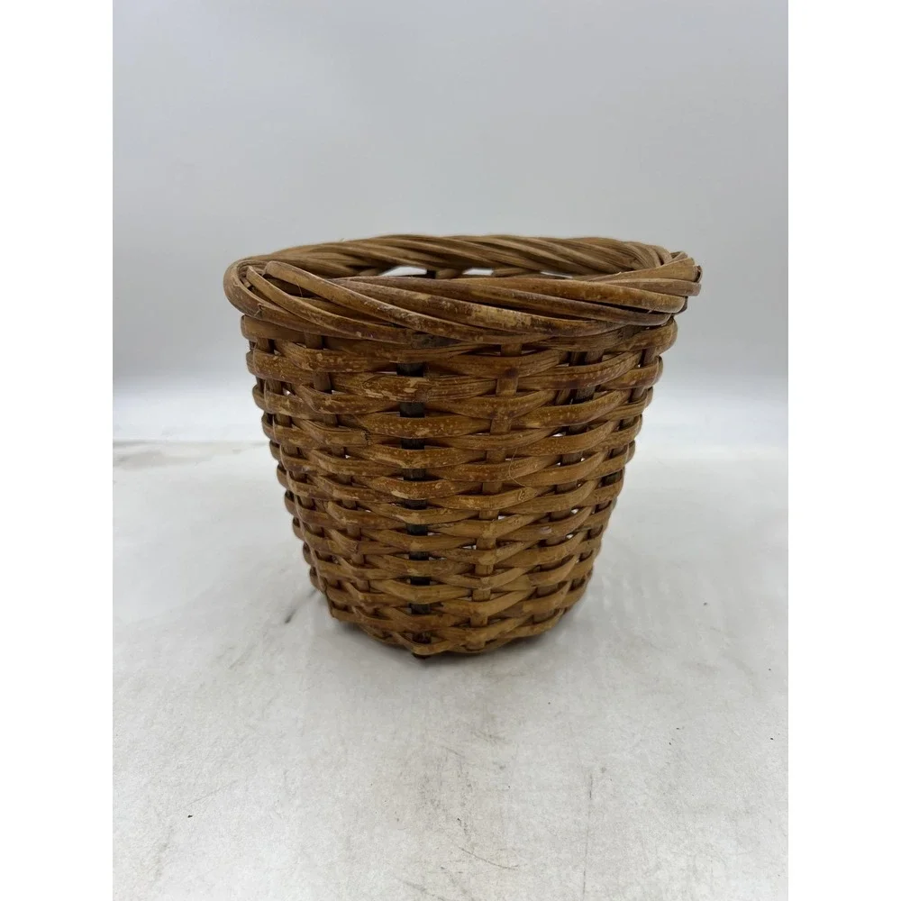 Craven Woven Wicker Basket Planter Sleeve Brown Boho Farmhouse 7 Inch